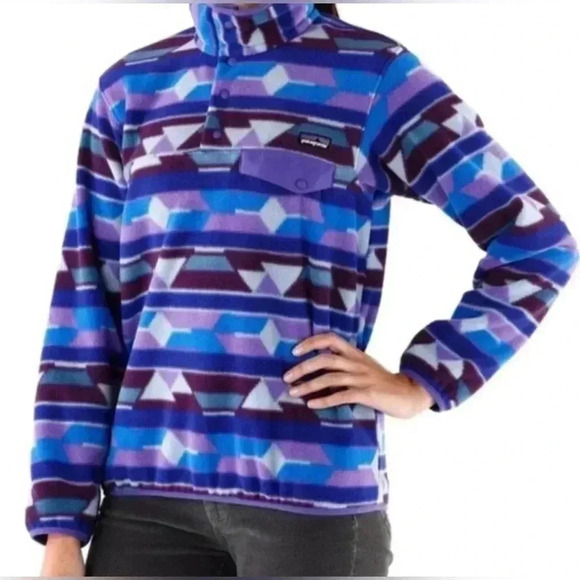 Patagonia Guatemalan Tango Aztec Purple Synchilla
Snap T Fleece Pullover M - Picture 11 of 11
